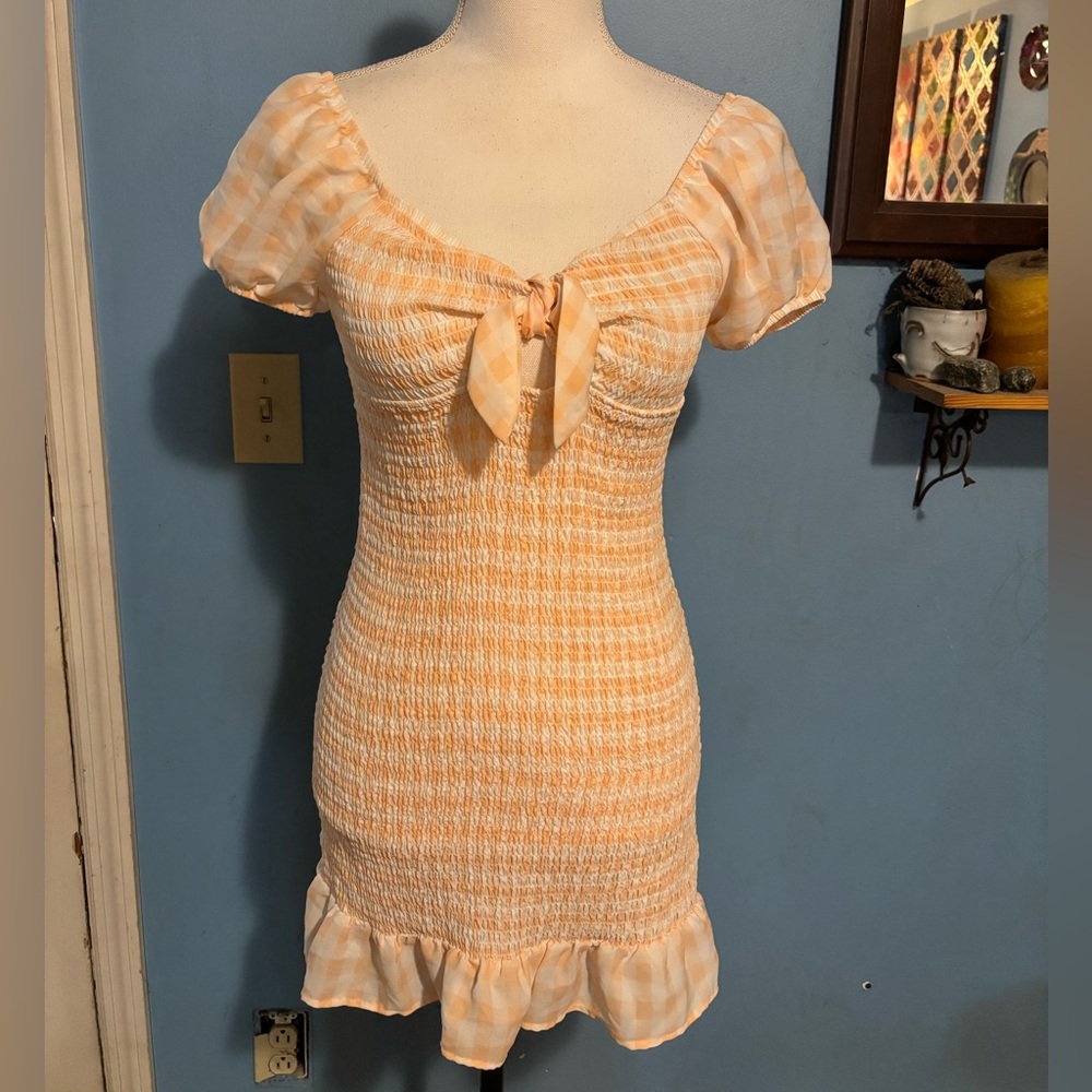 Madden NYC, Stretch, Gingham, Mini Dress